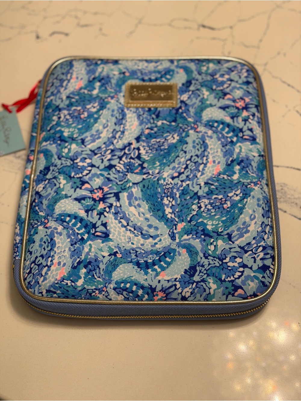 NWT Lilly Pulitzer Blue Print Tablet Folio iPad Case Organizer